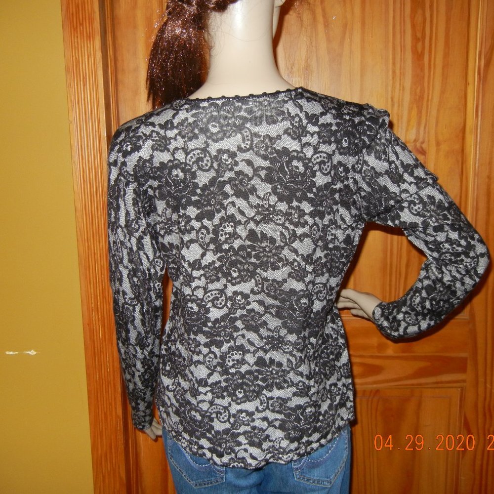 Vintage Casual Party Date Work Floral Top sz L (wt51) - Picture 8 of 13